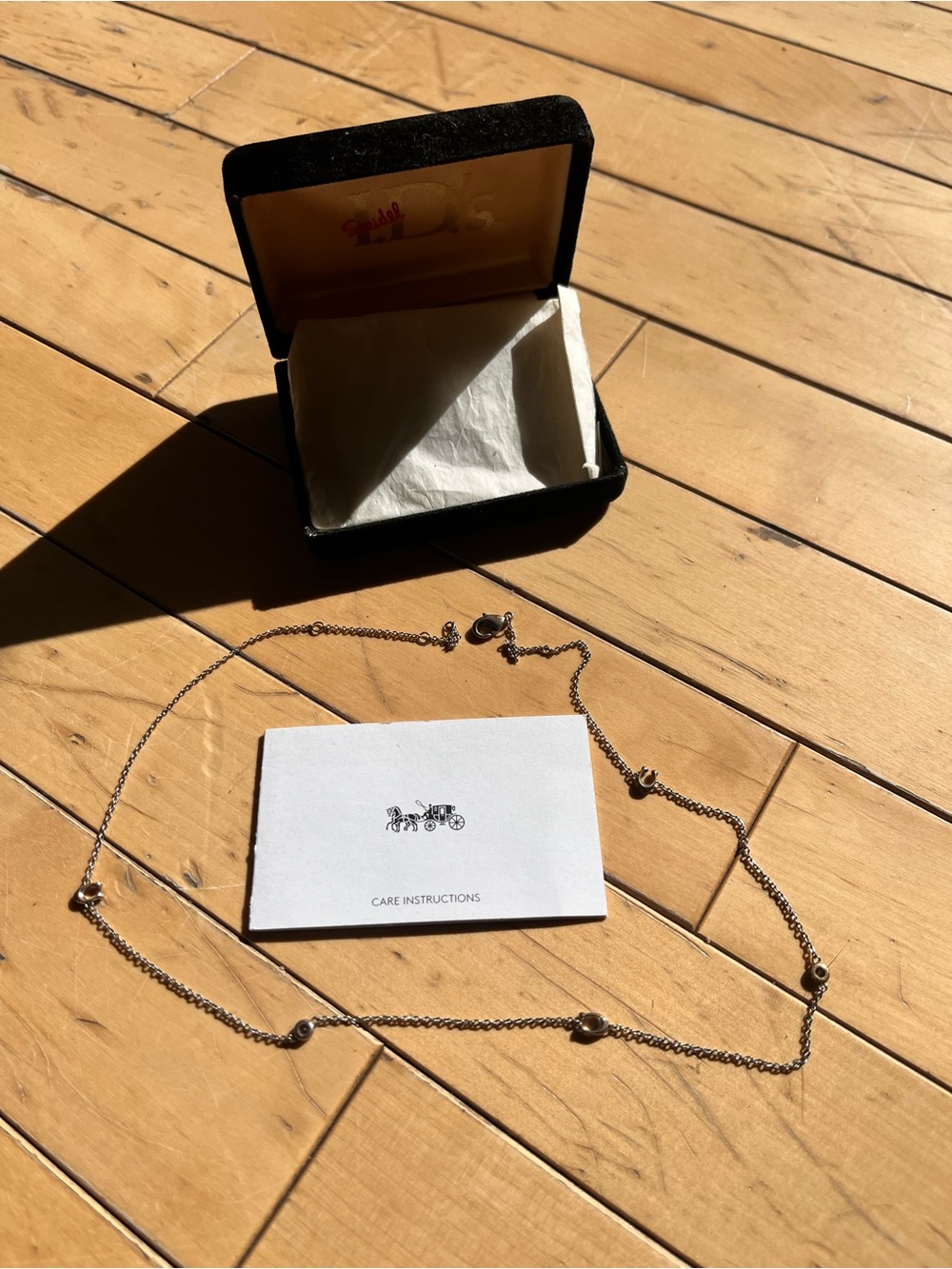 COACH “C” & Diamond Necklace w/ Box & Care Instructions